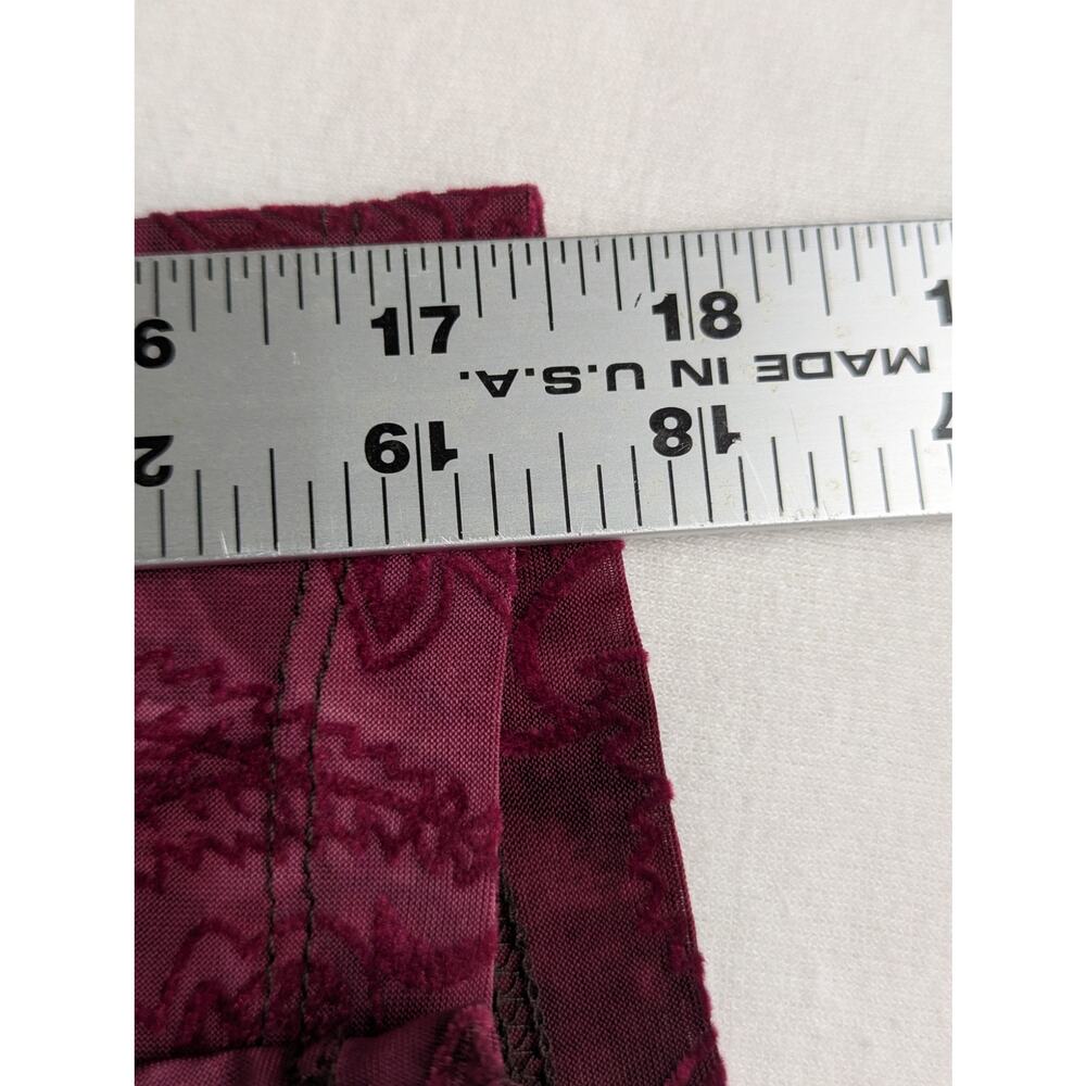 Roz and Ali NWT Flocked top size L Wine overdyed Bust 39 Waist 34" C back 24" - Picture 9 of 10